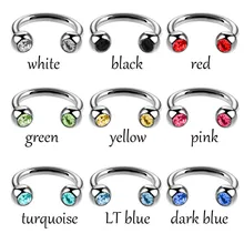 1 шт., титановая анодированная круглая штанга, кольцо в форме подковы, обруч для носа, ушной хрящ, трагус, пирсинг, Лабрет, кольцо для унисекс, ювелирные изделия