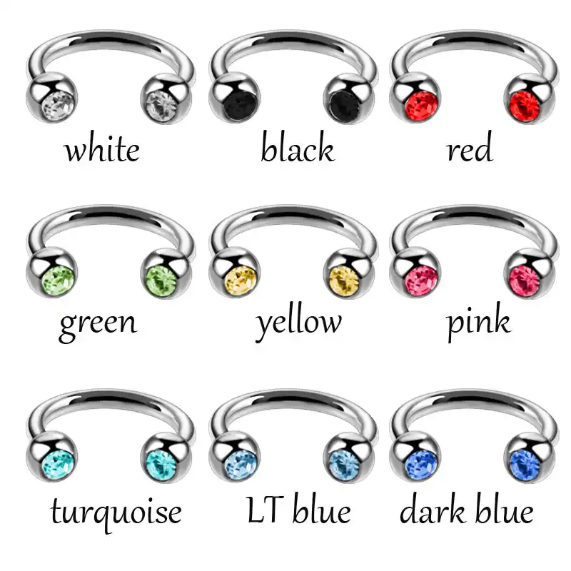 1 шт. титановая анодированная круглая Штанга Кольцо «Подкова» нос обруч шпилька для уха пирсинг для губы кольцо для унисекс ювелирные издел...