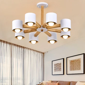 

Kaguyahime Europe chandelier Hanging Light With Iron Nordic Lampshade Light Fixtures Lustre For Living Room E27 LED BULB