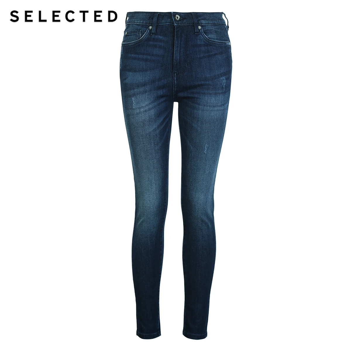 SELECTED Slight stretch high-waist leisure jean pencil pants C|418132527 SELECTED Slight stretch high-waist leisure jean pencil pants C|418132527