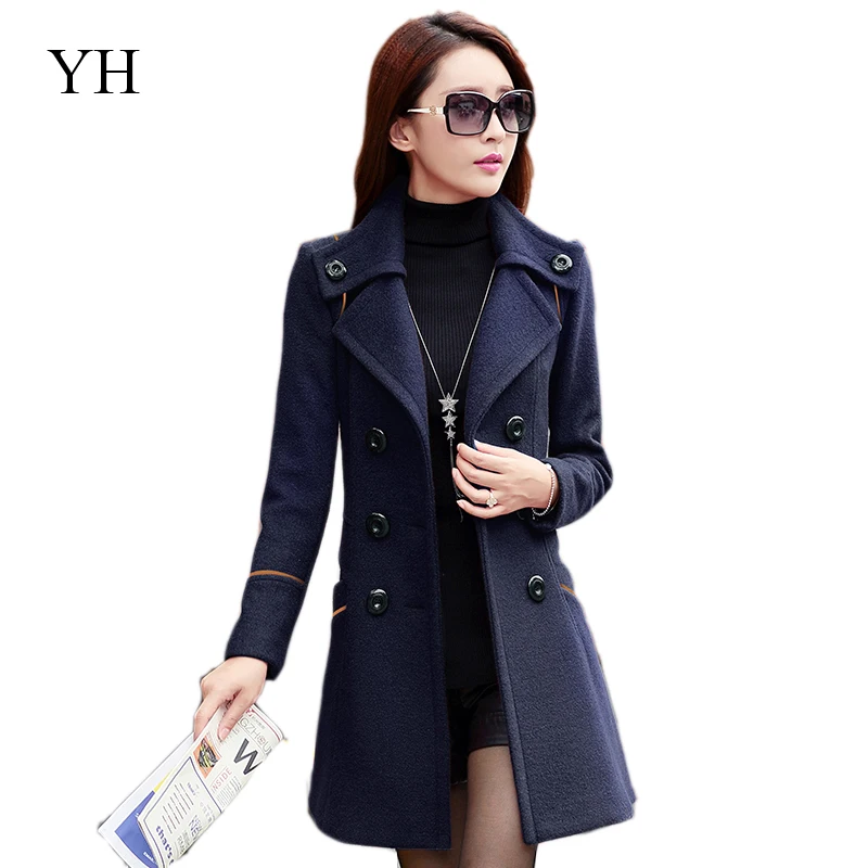 ladies winter coats 2015 double breasted trench coat for women ...