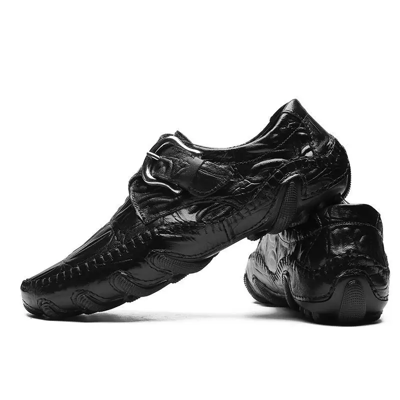 

Spring Men's Shoes 2019 new flat casual breathable man shoes leather genuine Big size 38-47 Yasilaiya