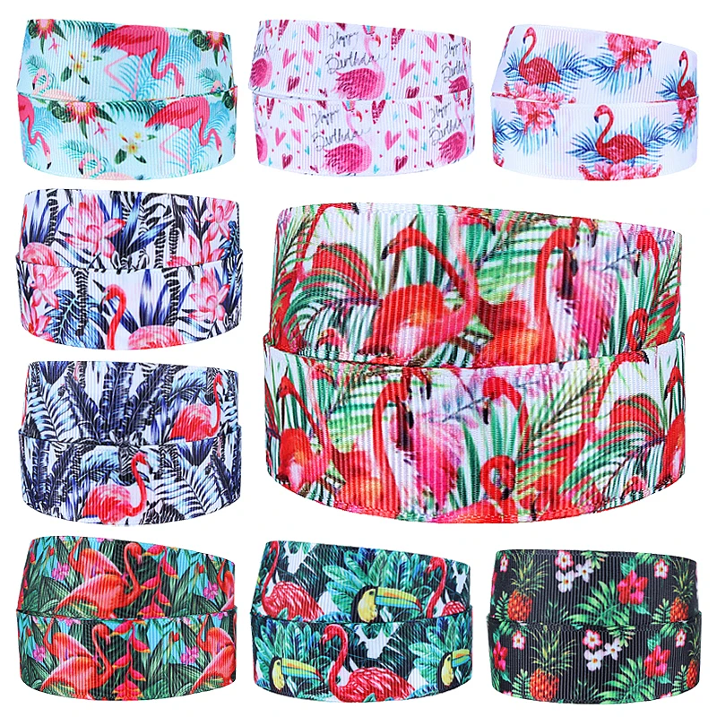 

FLRA Ribbon (50 yards/lot) Free shipping flamingo printed grosgrain ribbon, various design for your selecting