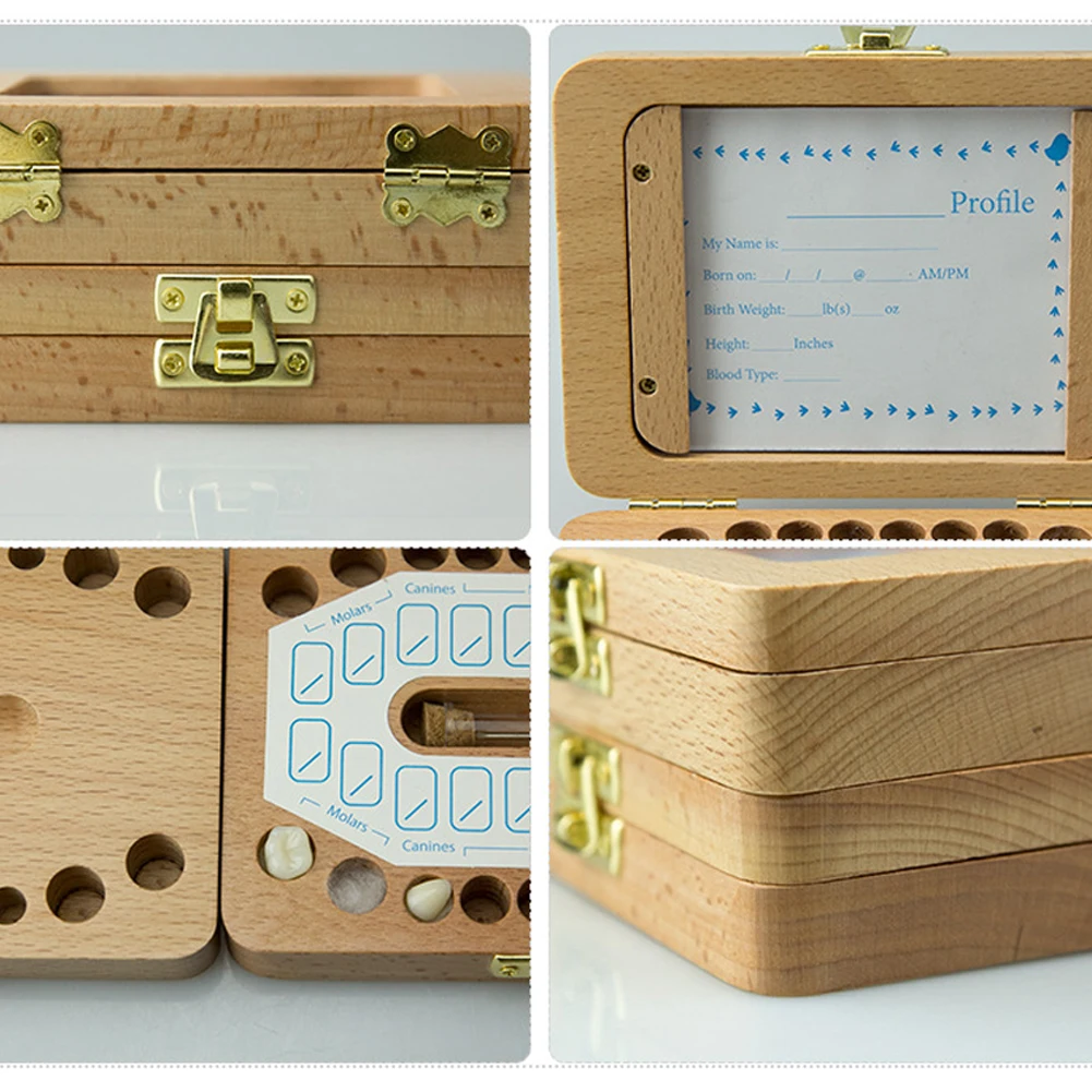 Портативная коробка для хранения деревянных сувениров Lanugo, коробка для выпавших детских зубов, собирает детский чехол на подарки для