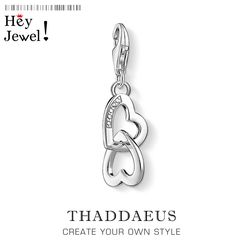 

Hearts Charm Pendant Hot Selling 925 Silver Beautifully Symbol of Love Fashion Jewelry For Women Fit Thomas Bracelet & Necklace