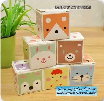 

Free ship!8box!Cute little animals mini boxed notepads / scratchpad / 5set in a box / 400page