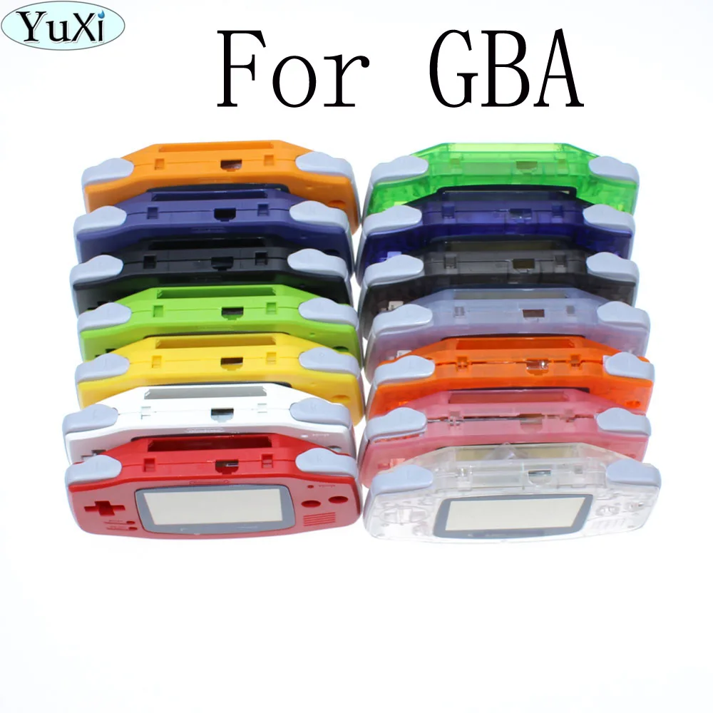 YuXi Replacement Luminous Clear Case Shell Cover for Nintendo GBA Housing Case for Gameboy Advance Console Buttons Screw Driver