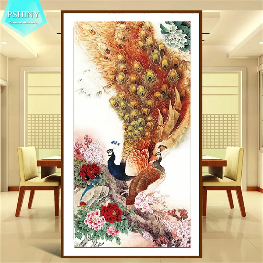 

5D DIY Diamond embroidery peacock peony Pictures Full Resin round rhinestone mosaic kit animals Diamond Painting cross stitch