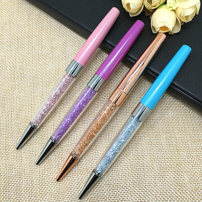 10pcs/lot Creative Crystal Pen Diamond Ballpoint Pens Stationery Ball