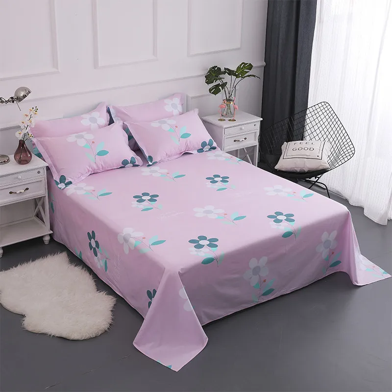 

Pink Cute Print Bed Sheet Bedding Set 3Pcs Flat Sheet Cotton Super Soft Bedding Bedspreads 200x230cm 230x250cm 3 Size Pillowcase