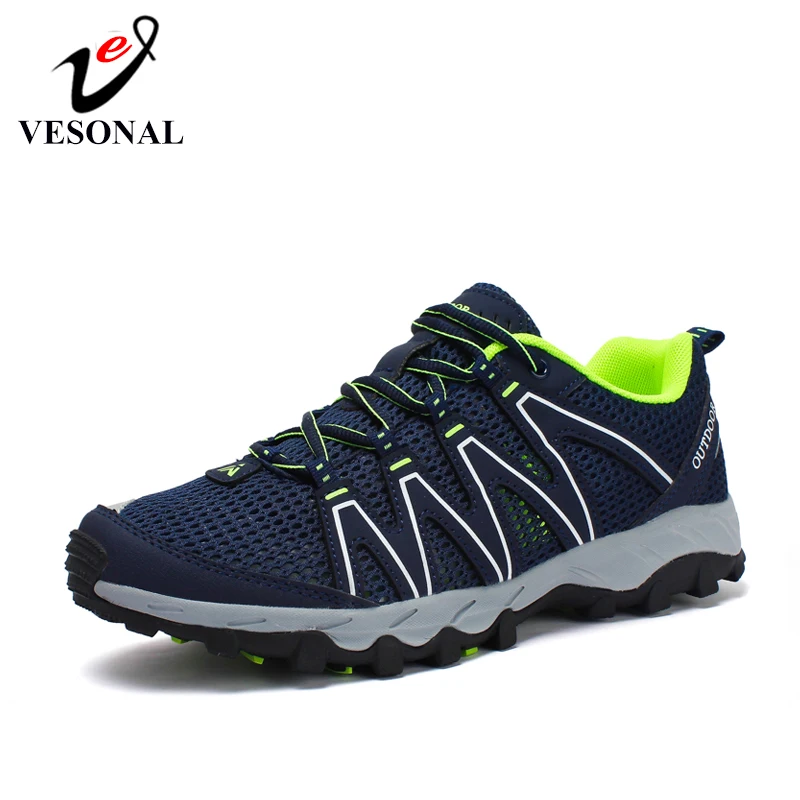 

VESONAL Brand 2019 Comfortable Unisex Mesh Breathable Sneakers For Men Shoes Women Outdoor Male Footwear Walking Wading Adult