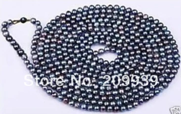 

huij 003447 AAA++ luster 8-9mmtahitian black pearl necklace52"14k