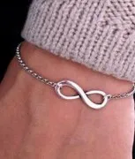 

hot trendy silver/ gold color 8 design bracelet infinity shape sideways charm Bracelets ,free shipping