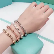 Высокое качество Горячая Samel сталь T письмо U слово цепь браслет цепь влюбленных браслет подарок ювелирные изделия