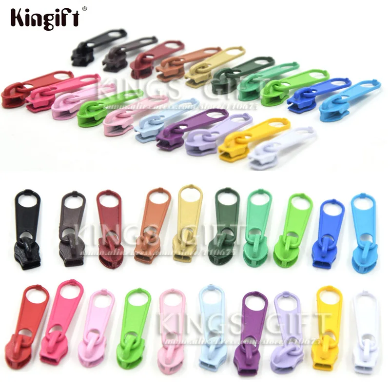 

Assorted Metal Zipper Slider For Nylon Zipper 3#, Multicolor 3# Nylon Zipper Puller, DIY sewing Kits Zipper Kits