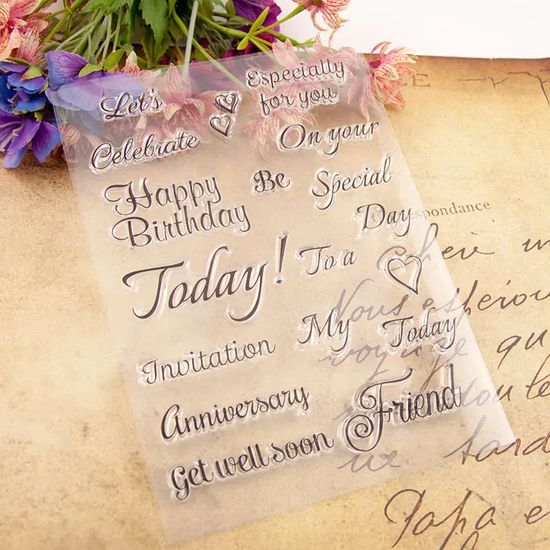 

New Sentence Letters Clear Stamps for Scrapbooking DIY Silicone Seals Photo Album Embossing Folder Paper Maker Template Craft