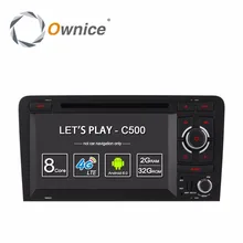 Ownice C500 Octa Core 4G LTE SIM Android 6.0 2 Din 7 “coches Reproductor de DVD Para Audi A3 S3 2004-2011 de Radio GPS Navi BT 2 GB RAM 32 GB ROM