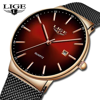 

Top Brand LIGE 2019 New Men Luxury Fashion Leisure Quartz Watches Watches Ultra Thin Stainless Steel Waterproof Sport WristWatch