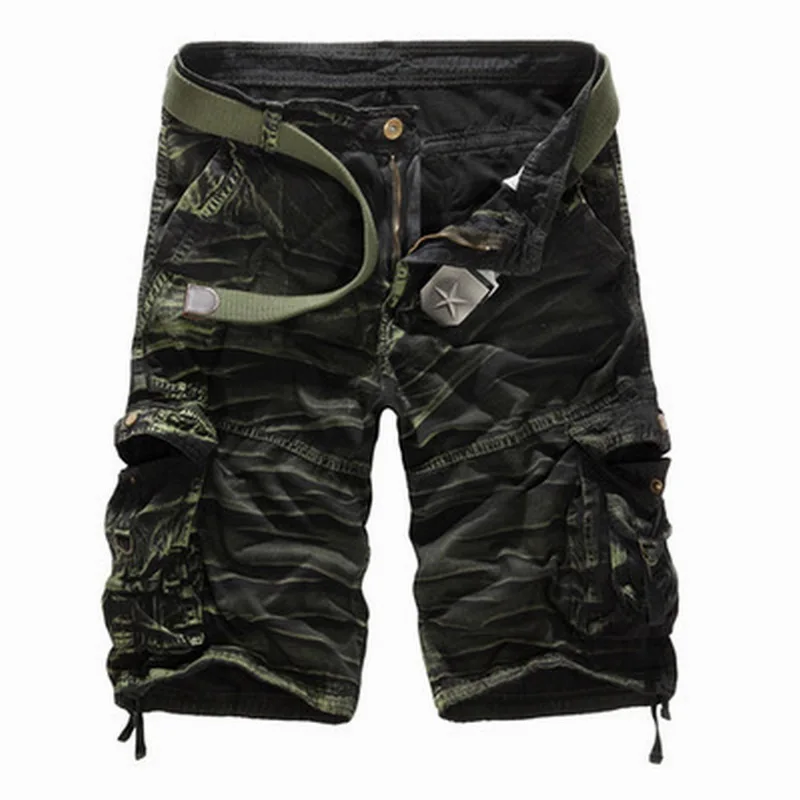 

Oeak Men's Fashion Summer Solid Color Cargo Shorts New Casual Straight Loose Slim Fit Multi-pockets Tooling Large Size Shorts