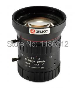 

8 Megapixel Manual Iris Fixed focal length Lens 20mm,1" C Mount HD Lens ,CCTV Lens cameras