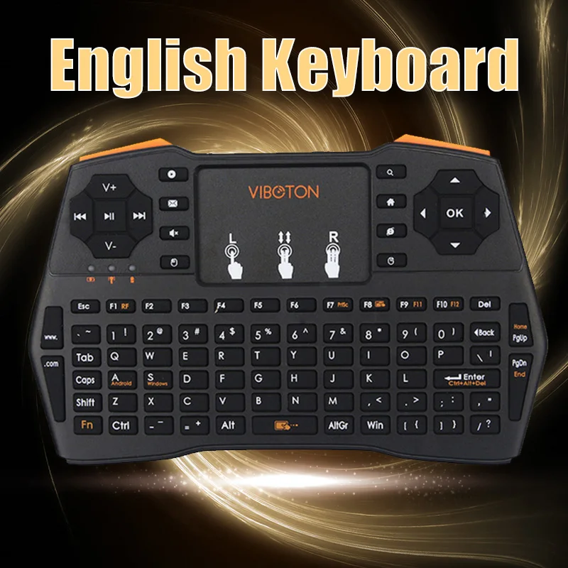 

English / Russian Touchpad 2.4G Wireless Air Mouse Keyboards Ergonomic,Gaming,Remote Controller for Google/ Andriod TV Box