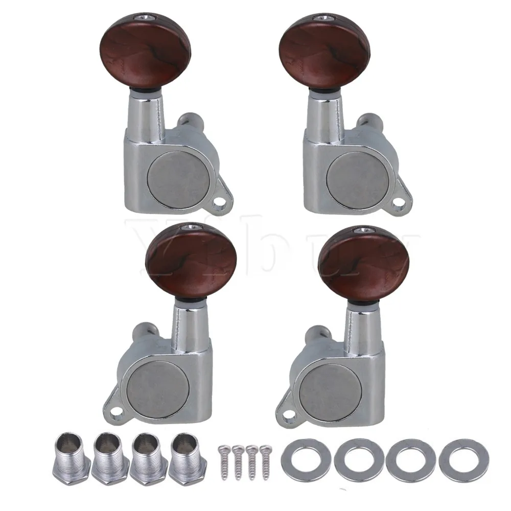 

Yibuy 2L 2R Ukulele Guitar Sealed 18:1 Tuning Peg Red Small Round Handle