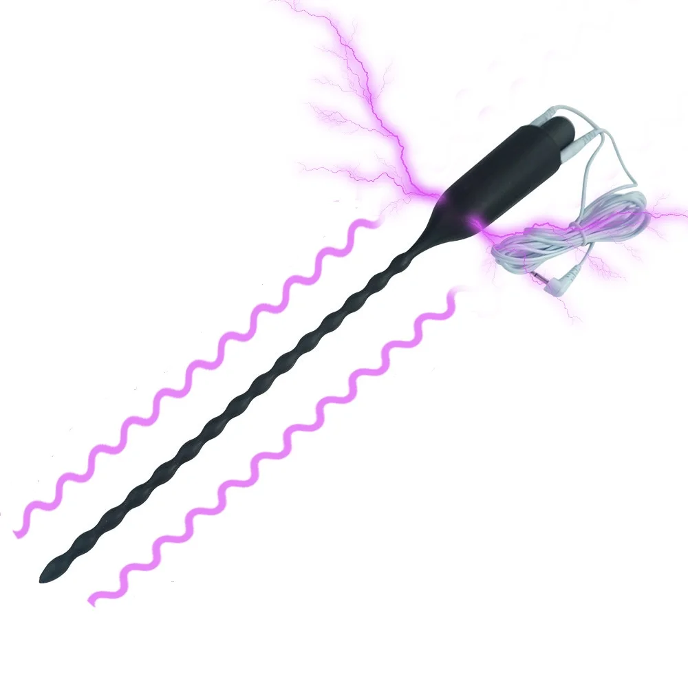 275mm length Silicone double function electro shock and vibration urethral catheter dilator penis plug electric sex toy man