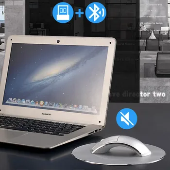 

2.4G + Bluetooth Double Model Wireless Rechargeable Mouse Aluminum Alloy Arch Bridge Ergonomic Gaming Mouse with Round Mice Pad