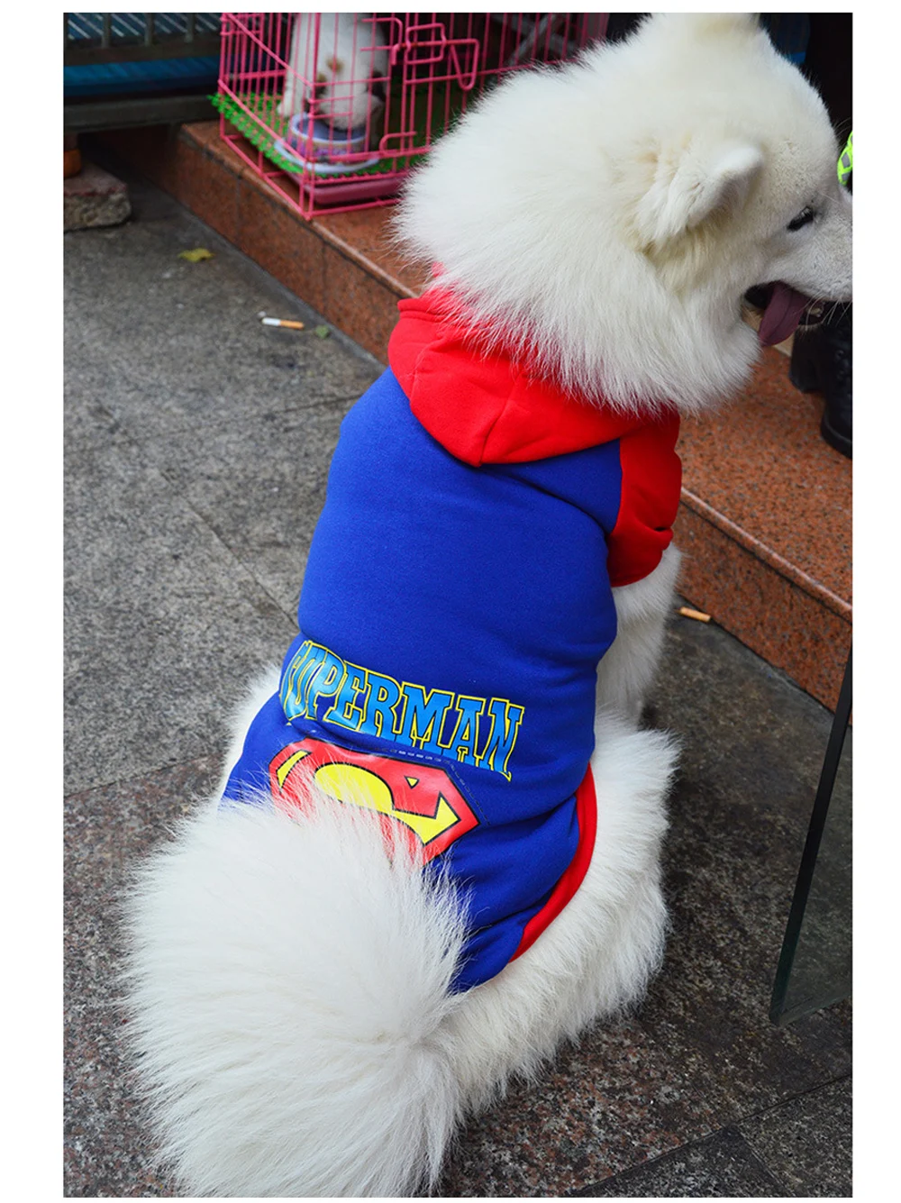 Новая зимняя одежда для собак, пальто для собак, одежда для косплея, костюм для больших собак, худи для домашних животных, костюмы Супермена из мультфильма для щенков