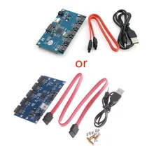 SATA адаптер 1-5 порт конвертер(SATA порт мультипликатор) Riser Card Hub с SATA 7P& DC кабель Высокое качество C26