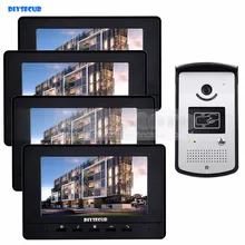 DIYSECUR 7 inch Video Door Phone Doorbell Home Security Intercom System RFID LED Night Vision RFID