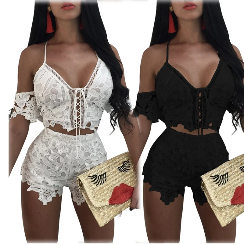 2018 летний комплект из двух предметов Для женщин Conjunto Feminino Короткие e Blusa survetement Femme