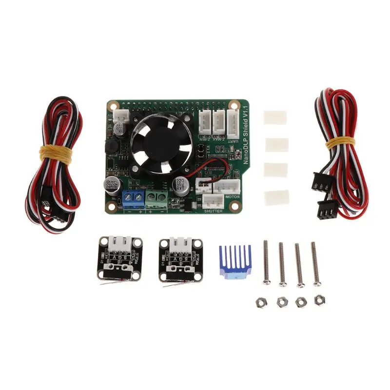 

NanoDLP Shield V1.1 Expansion Board For Raspberry Pi 3B +Limit Switch +Heatsink 3D Printer Accessories