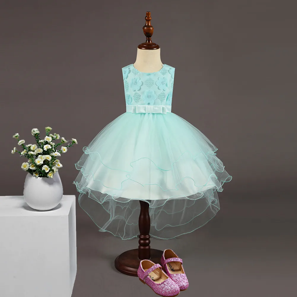 

Kids White Tutu Mesh Costume Children Clothes Flower Girl Dress 2019 New Girls Pearls Birthday Wedding Party Princess Dresses