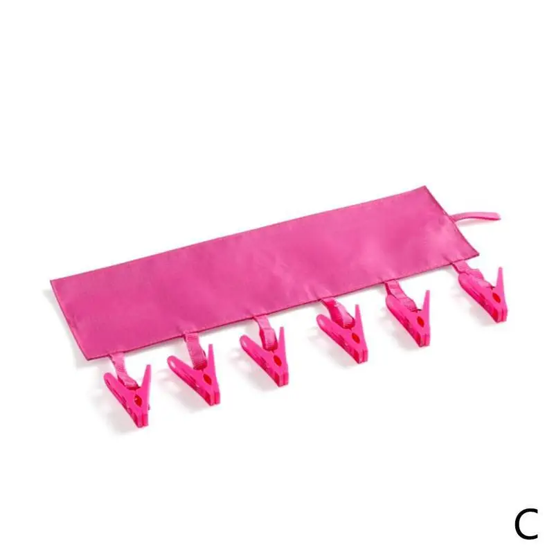 1 шт. портативная тканевая вешалка для путешествий прищепка пластиковая стойка зажим для одежды складной ветрозащитный зажим для ванной носки складной L3Y8 - Цвет: C