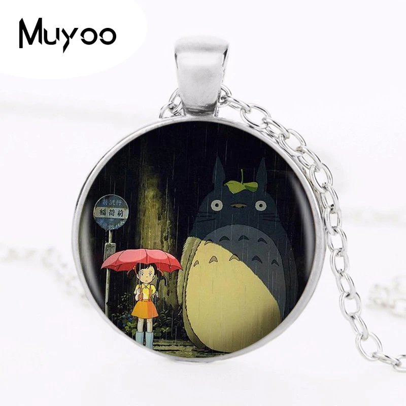 

My Neighbor Totoro Logo Pendant Necklace Animated Cartoon Silver Chain Necklace Vintage Necklace Jewelry Children Gift MN9 HZ1