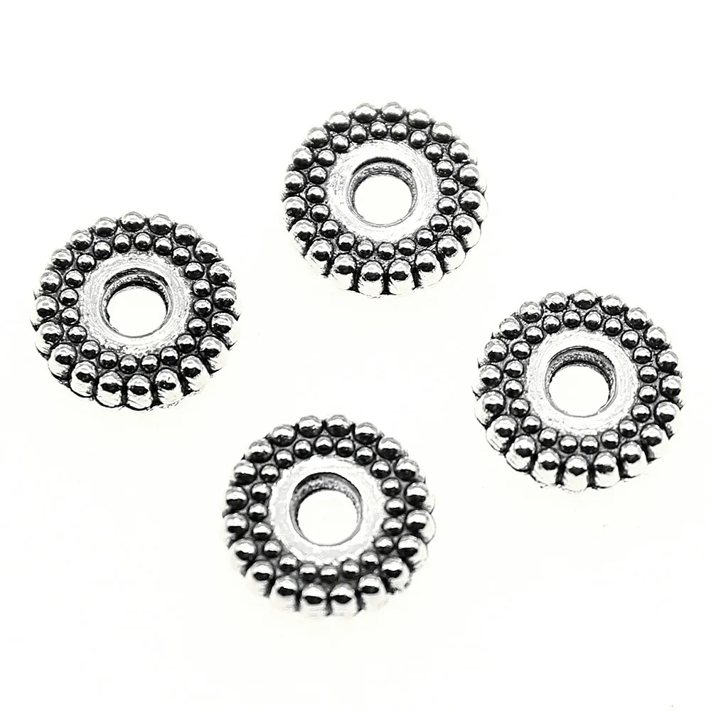 60pcs Antique Silver Spacer Beads Fit Charm Bracelet Findings Jewelry