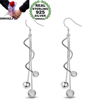 

OMHXZJ Wholesale Personality Fashion OL Woman Girl Party Wedding White Beads Long Tassel 925 Sterling Silver Earrings YE291