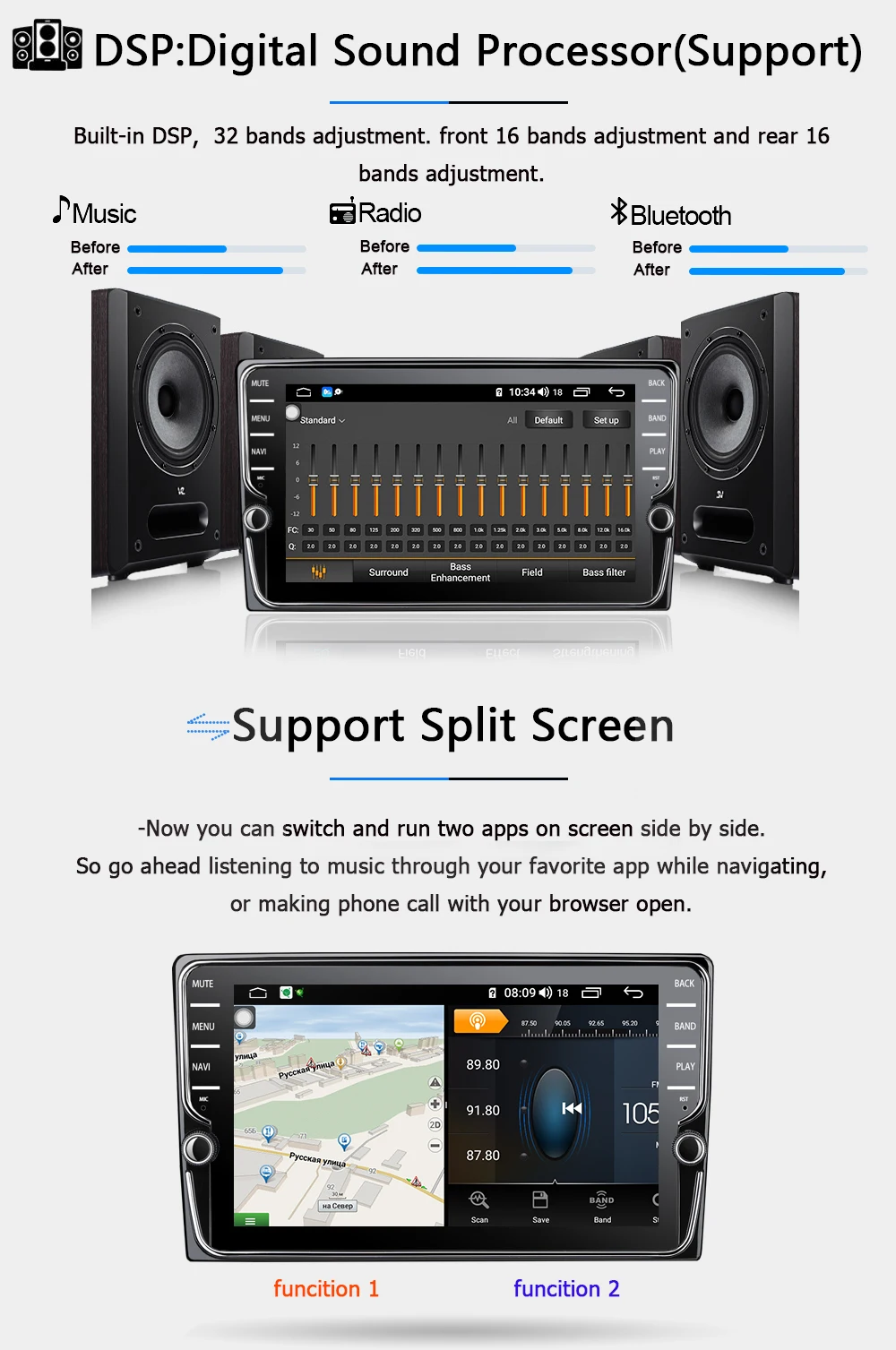 Best Funrover 4G RAM Android9.0 Car dvd player For Toyota Avensis 2009-2013 8 core gps navigation autoradio tape recorder DSP 64G ROM 3