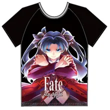 Японского аниме футболка Судьба Ночь Рин Тосака прохладный летний Стиль Футболка Модные Для мужчин Для женщин Повседневное короткий рукав Футболка Топы корректирующие