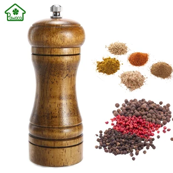

Oak manual pepper grinder kitchen practical and beautiful retro color seasoning bottle manual peppers pepper grinder
