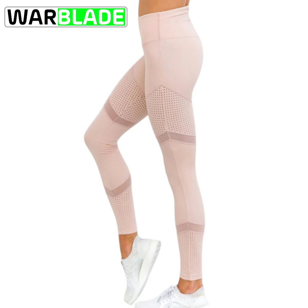 WarBLade Patchwork mesh leggings for fitness 2018 bodybuilding slim sexy pink legging sportswear for women athleisure jeggings 1