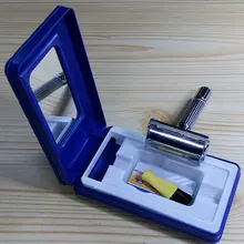 Pro 1 комплект мужские традиционные классические бритвы с двойным краем хромированная Безопасная бритва для бритья+ 5 лезвий с щеткой для бороды