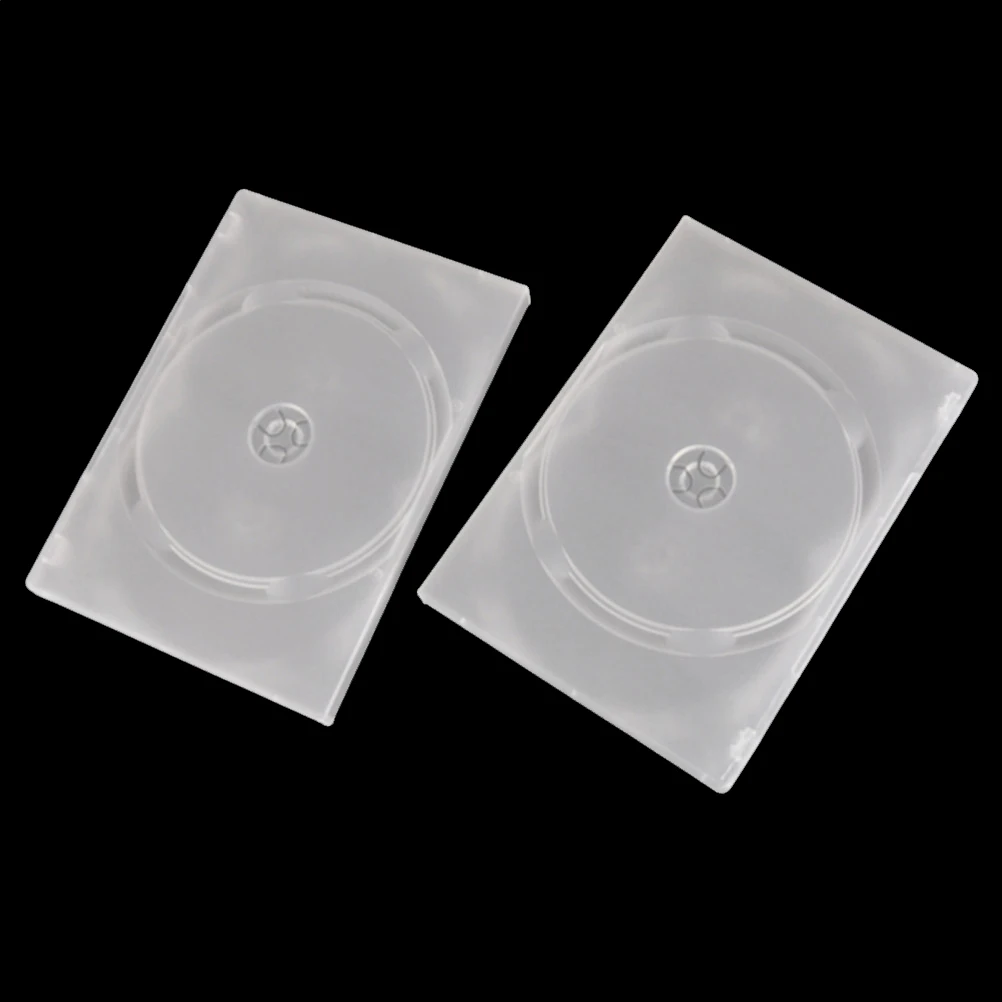 

2PCS CD DVD Disc Plastic Case Plastic Three Capacity Disc CD Holder DVD Case Storage Organizer Bag Outer Sleeve Box