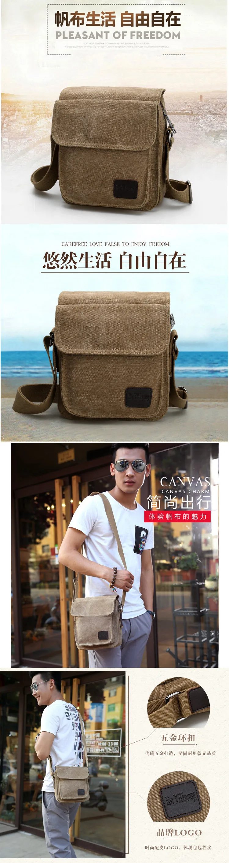 Высококачественная Мужская Холщовая Сумка, винтажная сумка-мессенджер, деловые сумки, повседневная Дорожная сумка на плечо, мужская сумка через плечо, мужская сумка