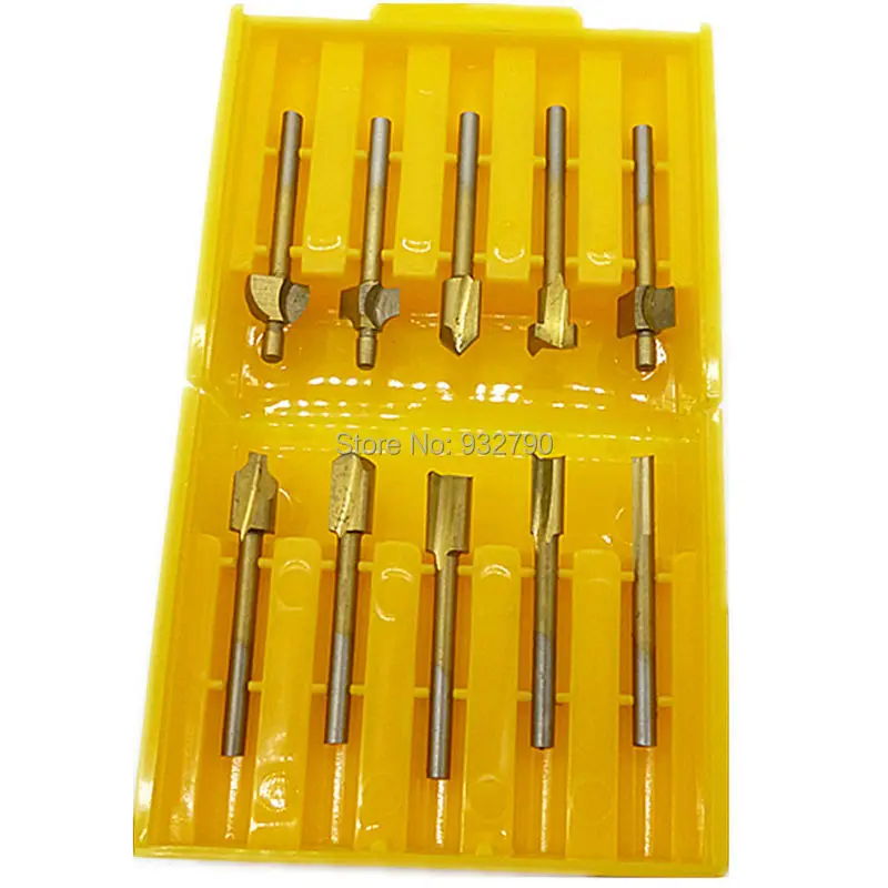 10PCSlot a Set 18 Mini Shank HSS Carpentry Router Bits Fit Dremel Rotary Tools Woodworking Tools