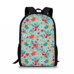 Индивидуальные 2018 Новые детские школьные сумки для подростков мальчиков и девочек корги Акита дошкольного Студенческая сумка Детская
