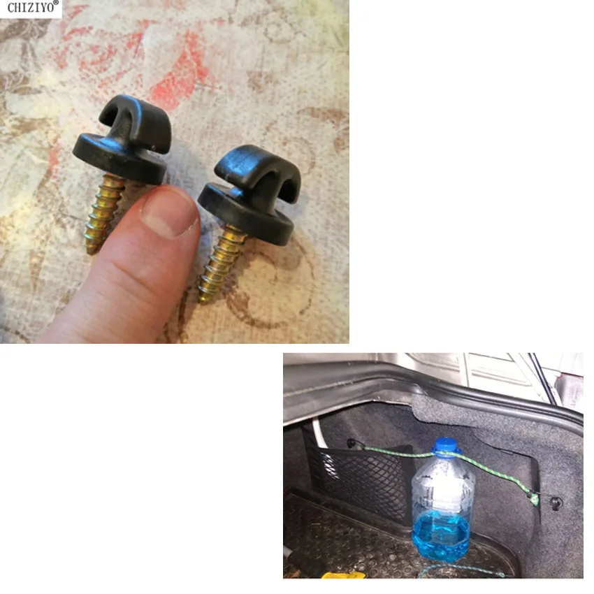 

2 pcs Universal Car Trunk Original Screw Hook Envelope Cargo Net Tie Down Hook Ring Loop Hanging CHIZIYO