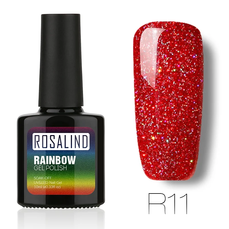 ROSALIND Гель-лак для ногтей 10 мл Радужный Неон RBR01-29 Гель-лак Soak Off UV Nail Art долговечный Гель-лак для ногтей - Цвет: R11