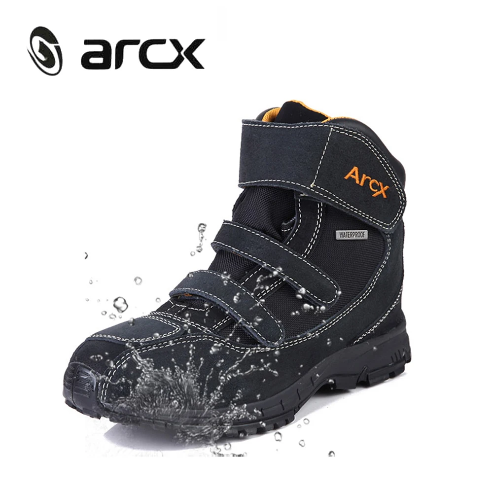 ARCX boot moto rcycle Водонепроницаемая натуральная коровья замша уличная мото rbike Chopper Cruiser moto botinki bottes moto